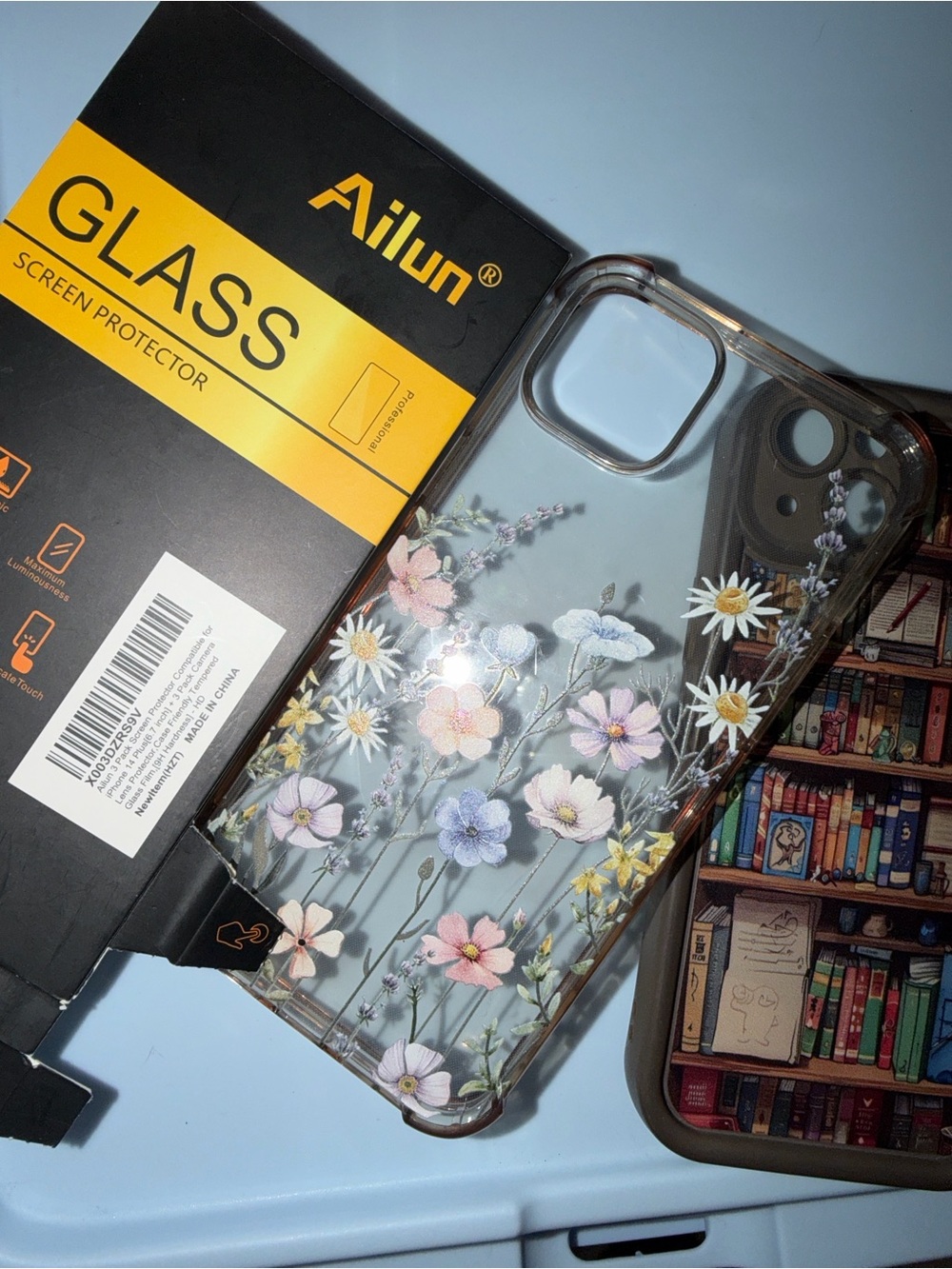 iPhone 14 Plus Accessory Bundle - 2 Floral Cases & 2 Ailun Screen Protectors